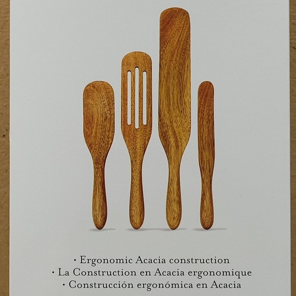 Mad Hungry 4-Piece Acacia Spurtle Set- NIB - Picture 7 of 7